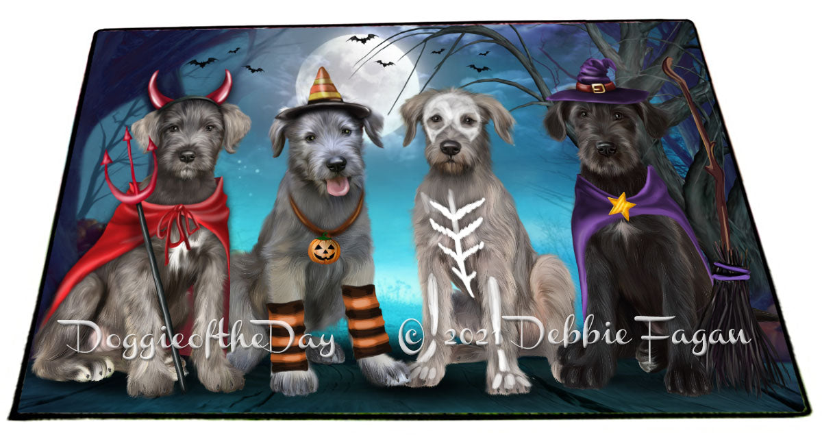 Happy Halloween Trick or Treat Wolfhound Dogs Indoor/Outdoor Welcome Floormat - Premium Quality Washable Anti-Slip Doormat Rug FLMS58480