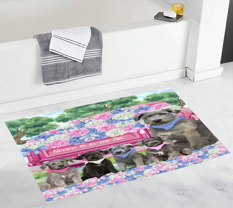 Wolfhound Bath Mat: Explore a Variety of Designs, Personalized, Anti-Slip Bathroom Halloween Rug Mats, Custom, Pet Gift for Dog Lovers