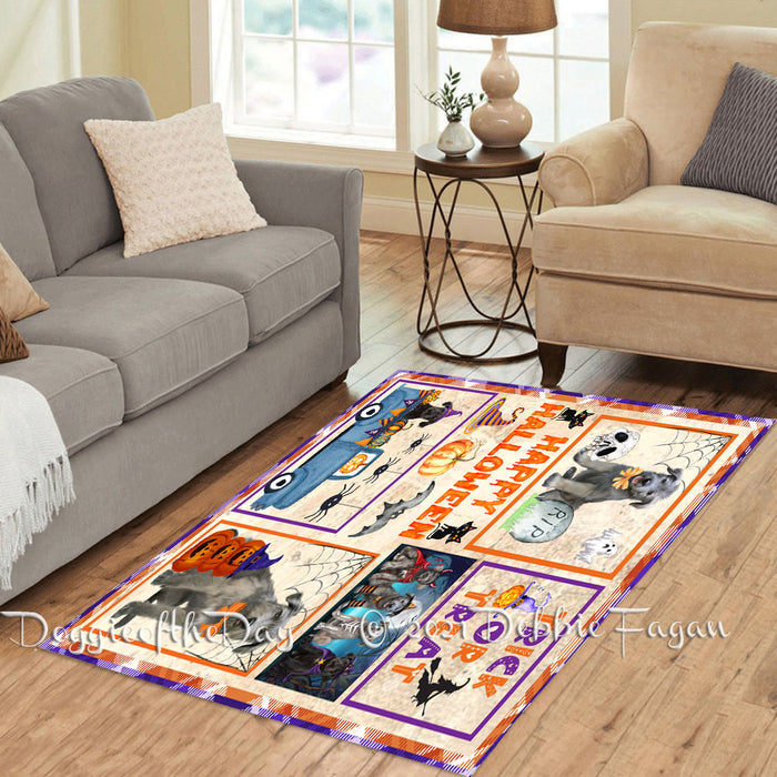 Happy Halloween Trick or Treat Wolfhound Dogs Polyester Living Room Carpet Area Rug ARUG66054