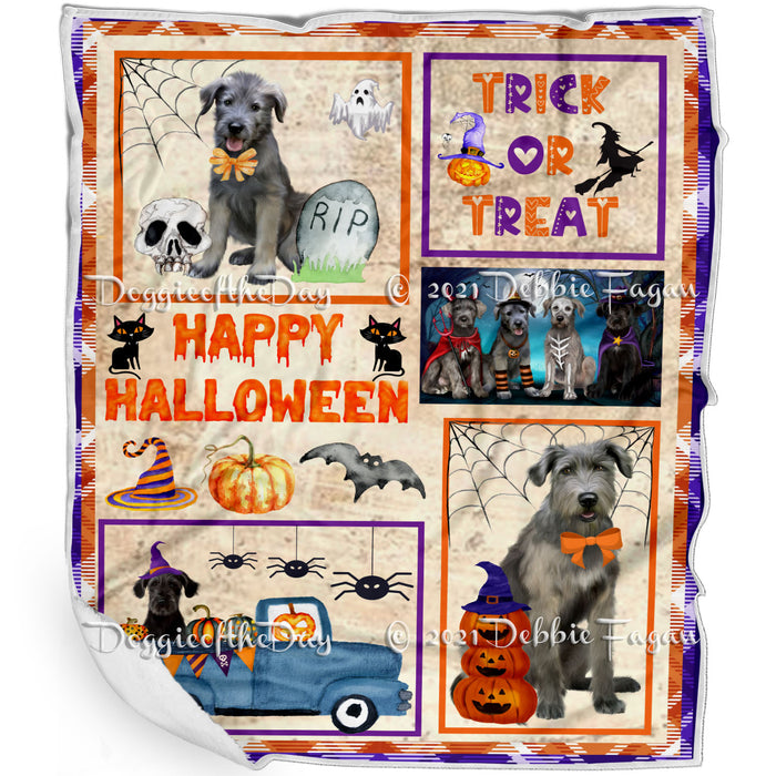 Happy Halloween Trick or Treat Wolfhound Dogs Blanket BLNKT143804