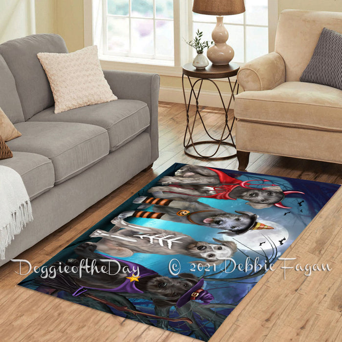 Happy Halloween Trick or Treat Wolfhound Dogs Polyester Living Room Carpet Area Rug ARUG66488