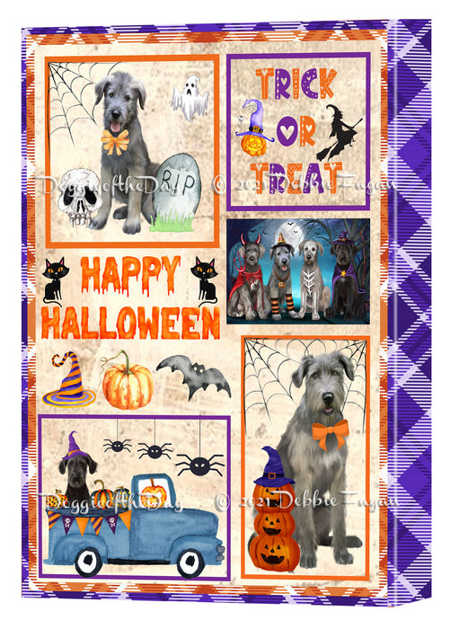 Happy Halloween Trick or Treat Wolfhound Dogs Canvas Wall Art Decor - Premium Quality Canvas Wall Art for Living Room Bedroom Home Office Decor Ready to Hang CVS151019