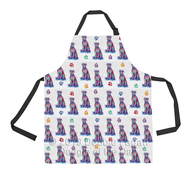Watercolor Mini Wolfhound Dogs Apron