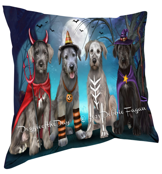 Happy Halloween Trick or Treat Wolfhound Dogs Pillow with Top Quality High-Resolution Images - Ultra Soft Pet Pillows for Sleeping - Reversible & Comfort - Ideal Gift for Dog Lover - Cushion for Sofa Couch Bed - 100% Polyester, PILA88609
