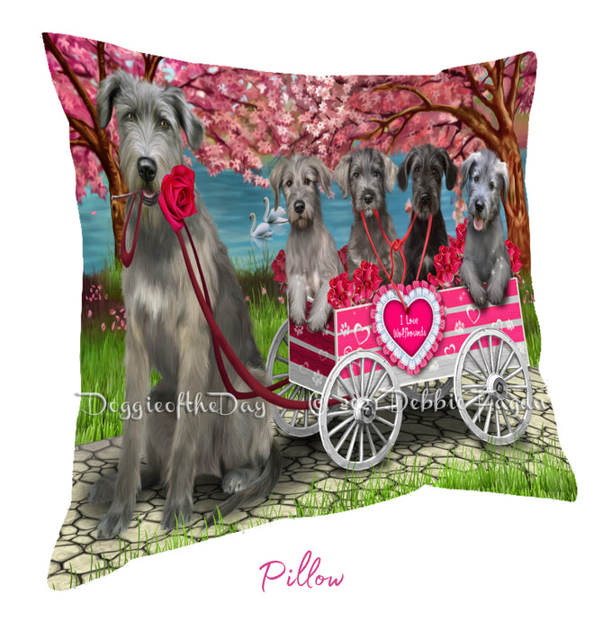 Mother's Day Gift Basket Wolfhound Dogs Blanket, Pillow, Coasters, Magnet, Coffee Mug and Ornament