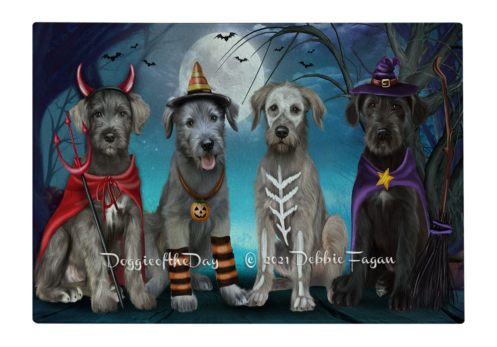 Happy Halloween Trick or Treat Wolfhound Dogs Cutting Board - Easy Grip Non-Slip Dishwasher Safe Chopping Board Vegetables C79699