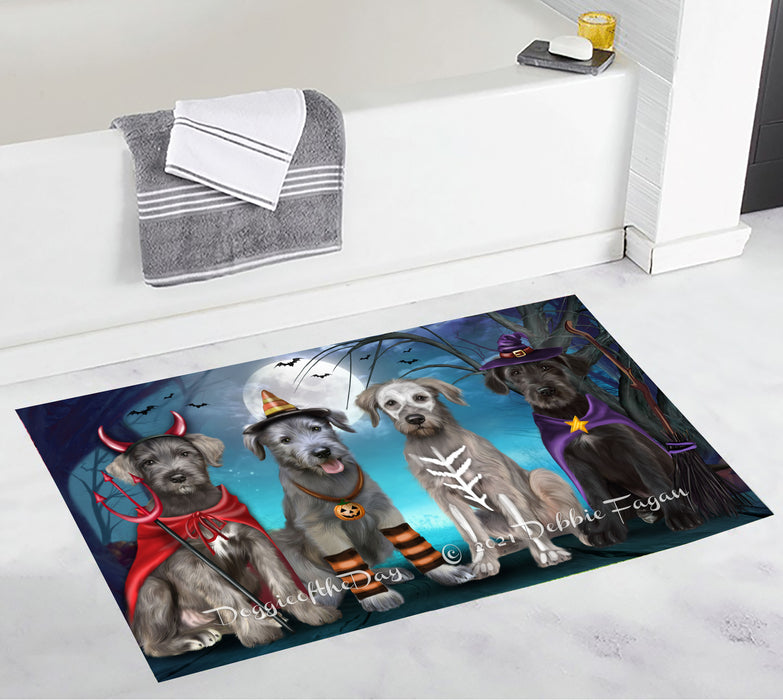 Happy Halloween Trick or Treat Wolfhound Dogs Bathroom Rugs with Non Slip Soft Bath Mat for Tub BRUG55039