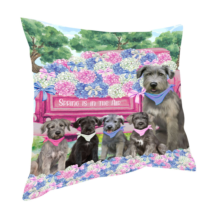 Wolfhound Throw Pillow: Explore a Variety of Designs, Custom, Cushion Pillows for Sofa Couch Bed, Personalized, Dog Lover's Gifts