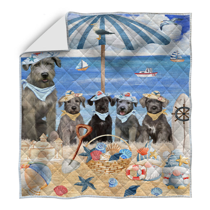 Wolfhound Bed Quilt, Explore a Variety of Designs, Personalized, Custom, Bedding Coverlet Quilted, Pet and Dog Lovers Gift