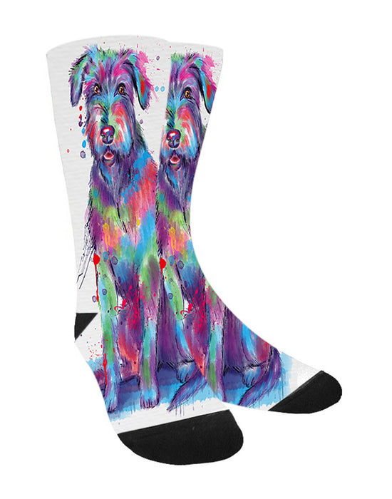 Watercolor Wolfhound Dog Women's Casual Socks