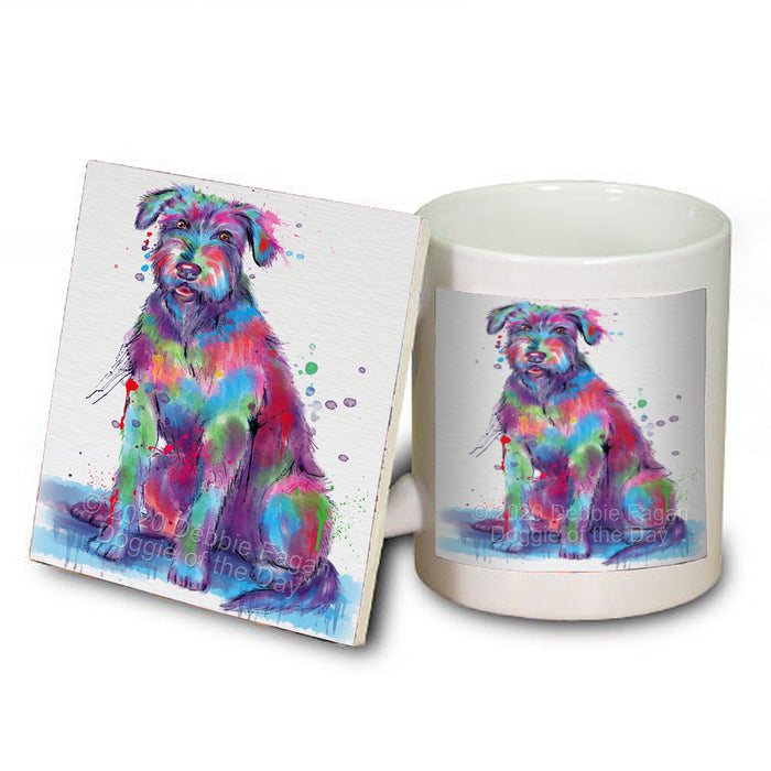 Watercolor Wolfhound Dog Coasters Set of 4 CSTA57674