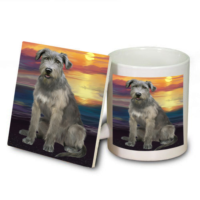 Sunset Wolfhound Dog Mug and Coaster Set MUC57171