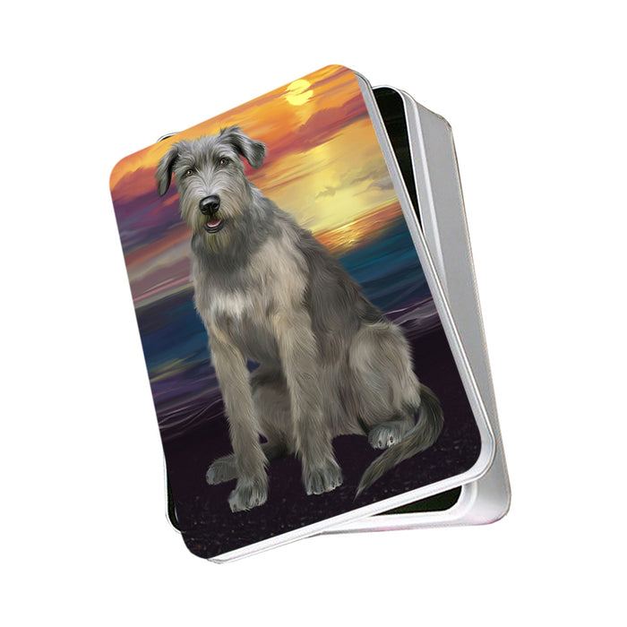 Sunset Wolfhound Dog Photo Storage Tin PITN57122