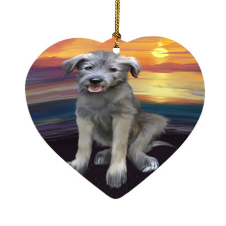 Sunset Wolfhound Dog Heart Christmas Ornament HPOR58054