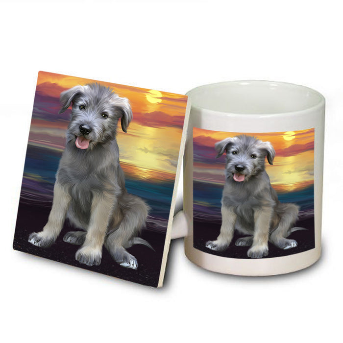 Sunset Wolfhound Dog Mug and Coaster Set MUC57172