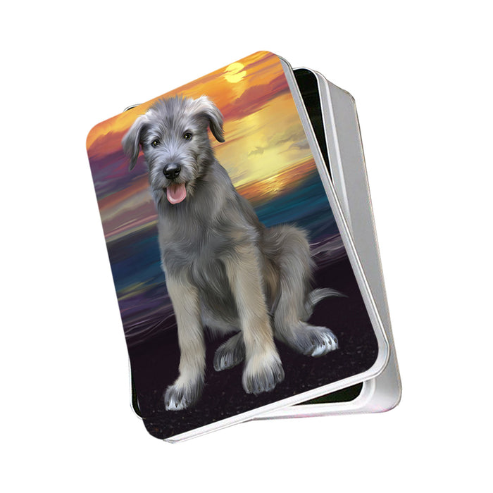 Sunset Wolfhound Dog Photo Storage Tin PITN57123