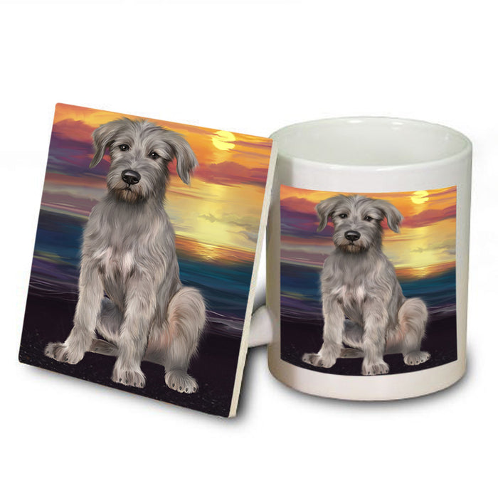 Sunset Wolfhound Dog Mug and Coaster Set MUC57173