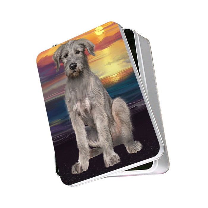 Sunset Wolfhound Dog Photo Storage Tin PITN57124