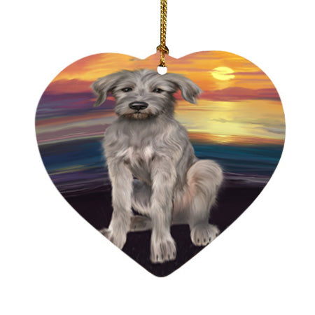 Sunset Wolfhound Dog Heart Christmas Ornament HPOR58055