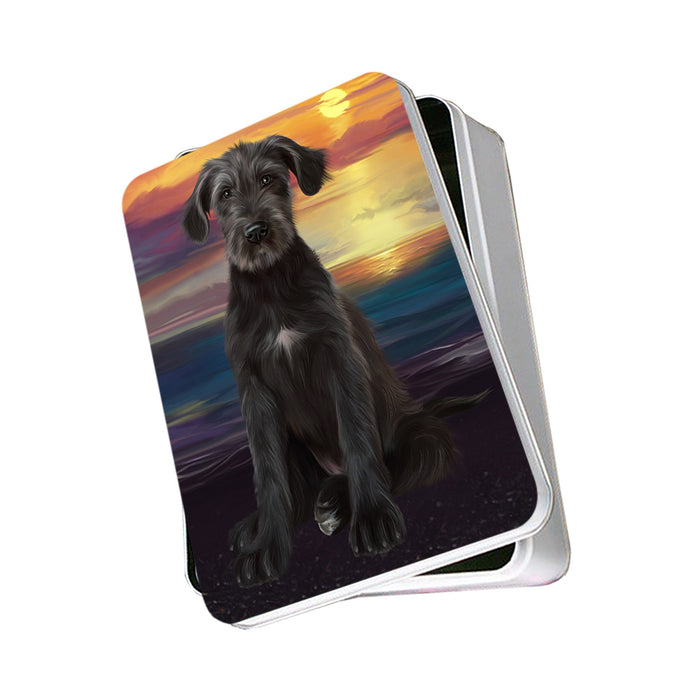 Sunset Wolfhound Dog Photo Storage Tin PITN57125