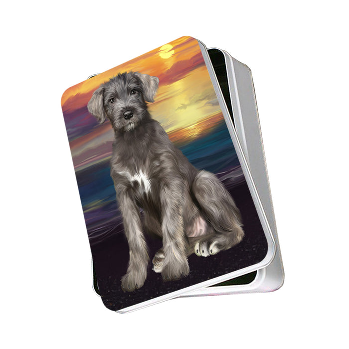 Sunset Wolfhound Dog Photo Storage Tin PITN57126