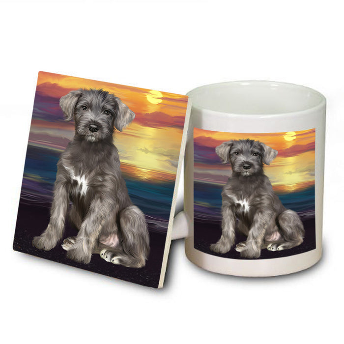 Sunset Wolfhound Dog Mug and Coaster Set MUC57175