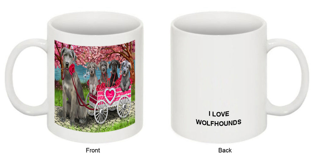 I Love Wolfhound Dogs in a Cart Coffee Mug MUG52520