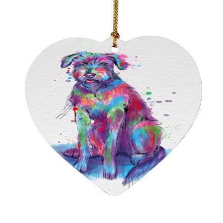 Watercolor Wolfhound Dog Heart Christmas Ornament HPOR57454