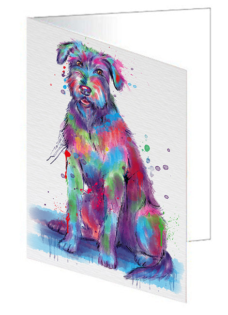 Watercolor Wolfhound Dog Handmade Artwork Assorted Pets Greeting Cards and Note Cards with Envelopes for All Occasions and Holiday Seasons GCD77105