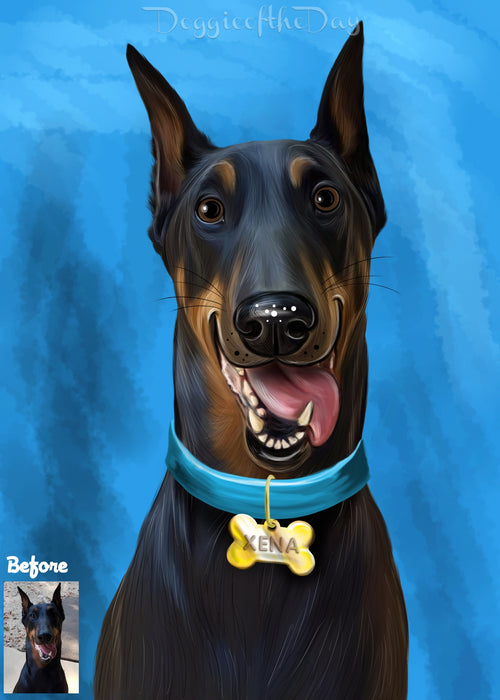 Digital Painting PERSONALIZED Caricature PET PORTRAIT! Custom Pet Dog or Cat Art