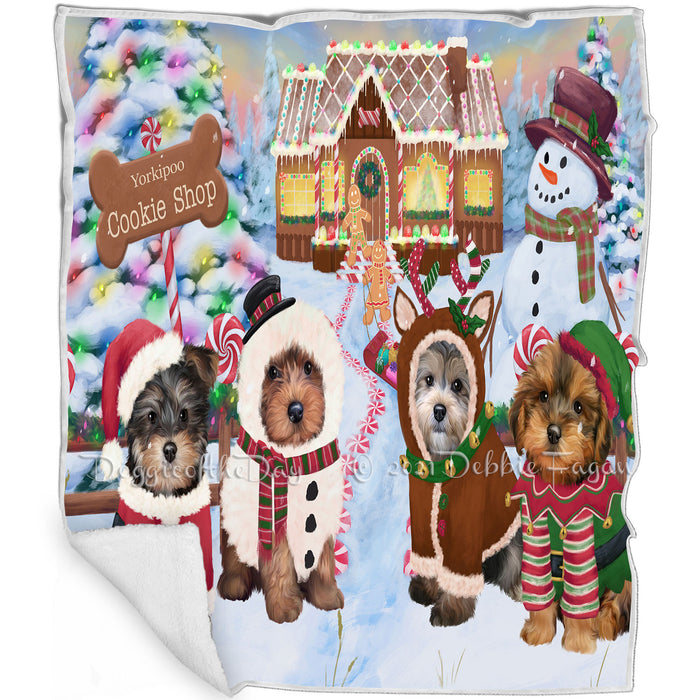Holiday Gingerbread Cookie Shop Yorkipoos Dog Blanket BLNKT129126