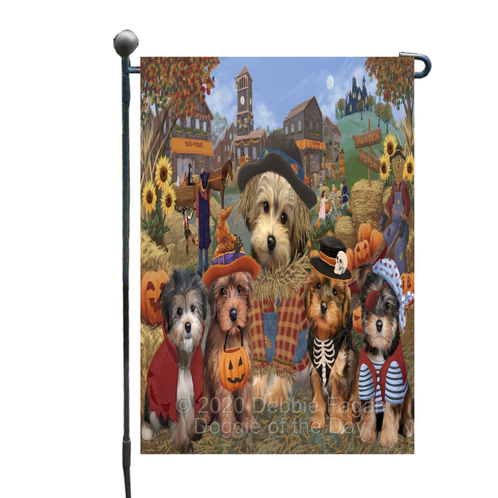 Halloween 'Round Town Yorkipoo Dogs Garden Flag GFLG65762