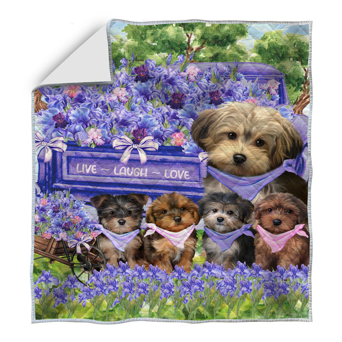 Yorkipoo Bed Quilt, Explore a Variety of Designs, Personalized, Custom, Bedding Coverlet Quilted, Pet and Dog Lovers Gift