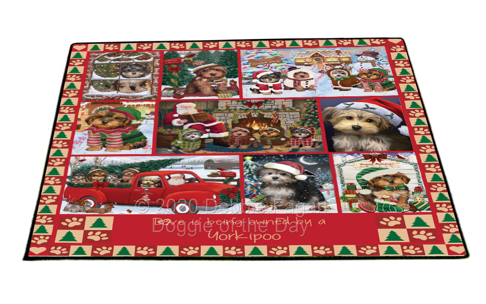 Love is Being Owned Christmas Yorkipoo Dogs Floormat FLMS54985