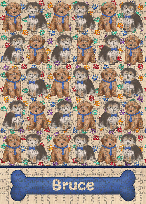 Rainbow Paw Print Yorkipoo Dogs Puzzle with Photo Tin PUZL98116