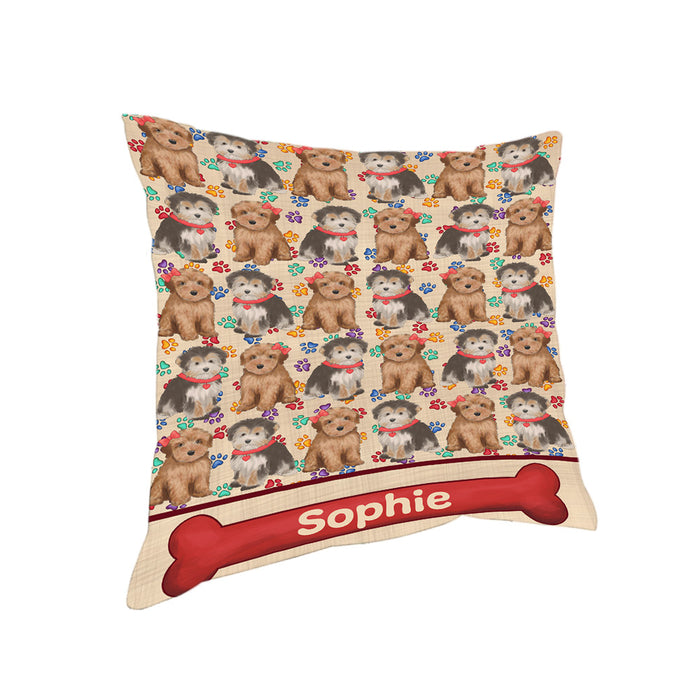 Rainbow Paw Print Yorkipoo Dogs Pillow PIL84504