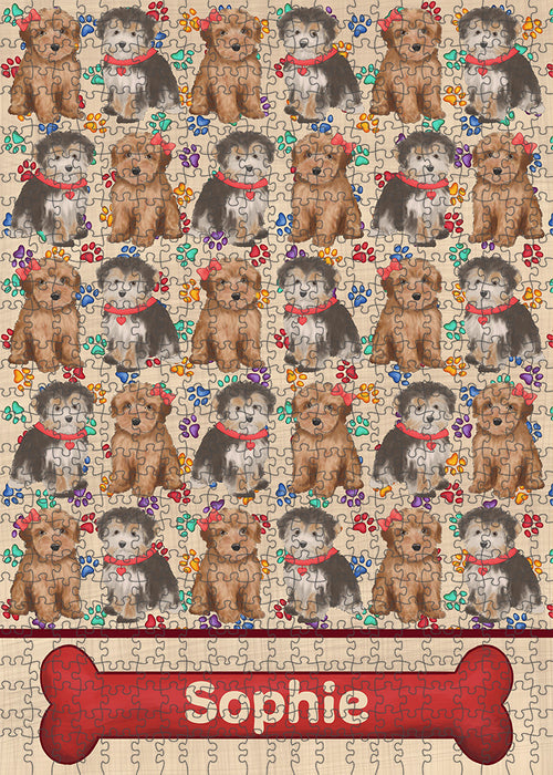 Rainbow Paw Print Yorkipoo Dogs Puzzle with Photo Tin PUZL98120
