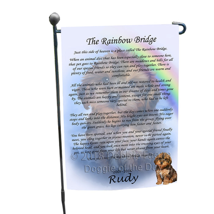 Rainbow Bridge Yorkipoo Dog Garden Flag GFLG56290