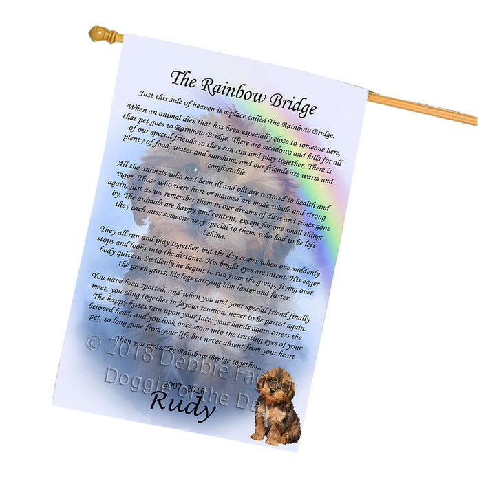 Rainbow Bridge Yorkipoo Dog House Flag FLG56426