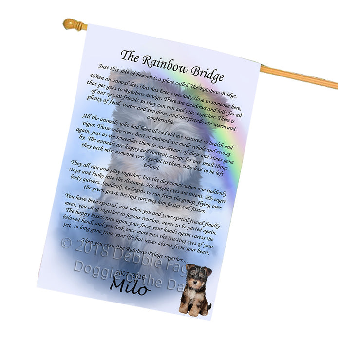 Rainbow Bridge Yorkipoo Dog House Flag FLG56427