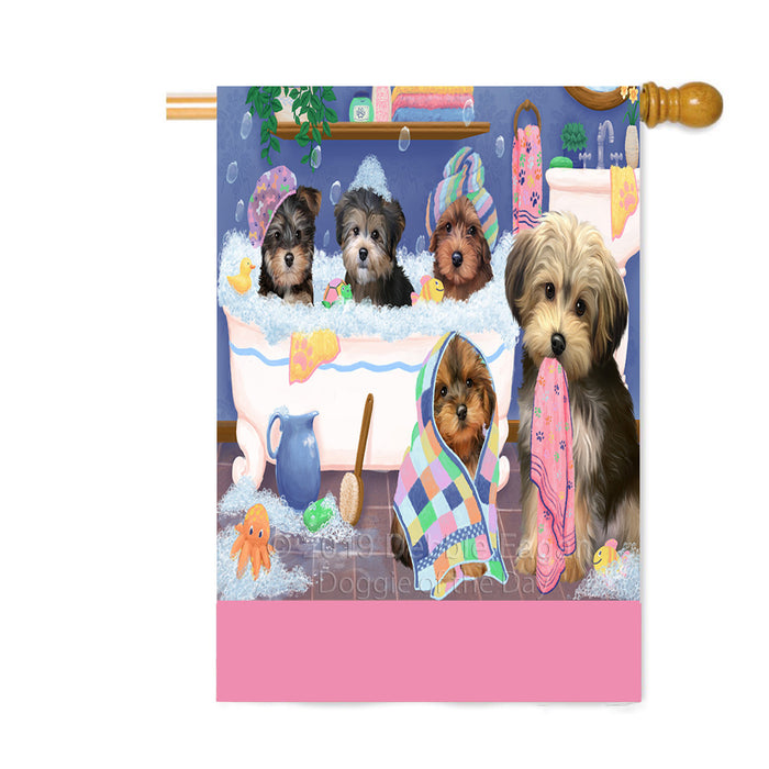 Personalized Rub A Dub Dogs In A Tub Yorkipoo Dogs Custom House Flag FLG64389