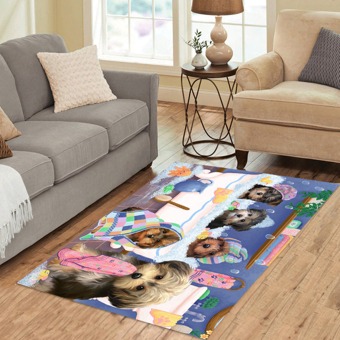 Rub A Dub Dogs In A Tub Yorkipoo Dogs Area Rug