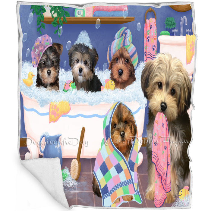 Rub A Dub Dogs In A Tub Yorkipoos Dog Blanket BLNKT130953