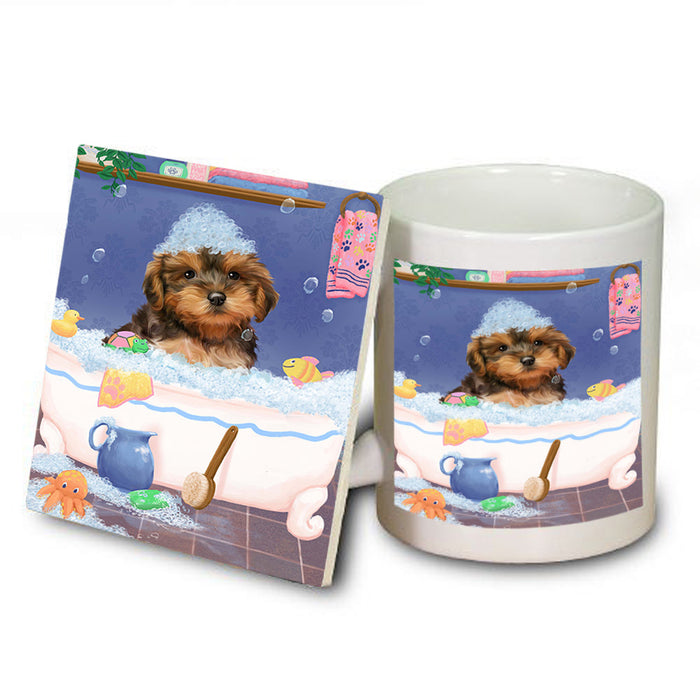 Rub A Dub Dog In A Tub Yorkipoo Dog Mug and Coaster Set MUC57471