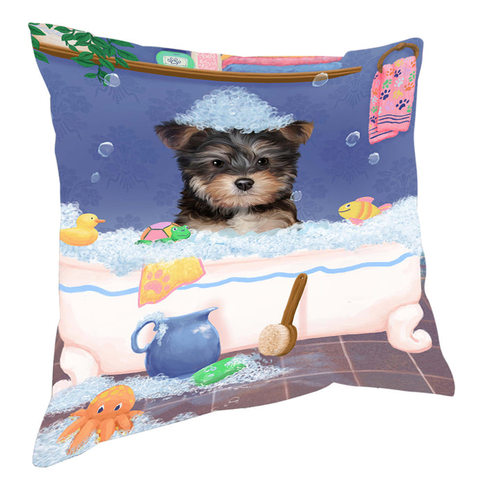 Rub A Dub Dog In A Tub Yorkipoo Dog Pillow with Top Quality High-Resolution Images - Ultra Soft Pet Pillows for Sleeping - Reversible & Comfort - Ideal Gift for Dog Lover - Cushion for Sofa Couch Bed - 100% Polyester, PILA90895