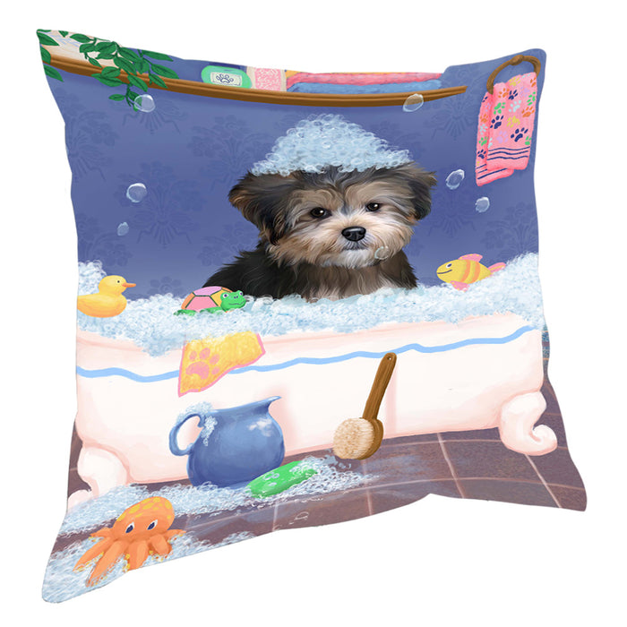 Rub A Dub Dog In A Tub Yorkipoo Dog Pillow with Top Quality High-Resolution Images - Ultra Soft Pet Pillows for Sleeping - Reversible & Comfort - Ideal Gift for Dog Lover - Cushion for Sofa Couch Bed - 100% Polyester, PILA90898