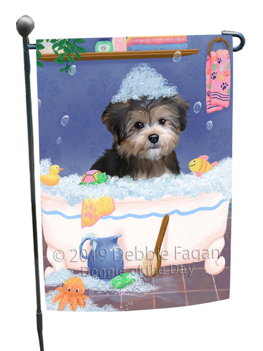 Rub A Dub Dog In A Tub Yorkipoo Dog Garden Flag GFLG66337