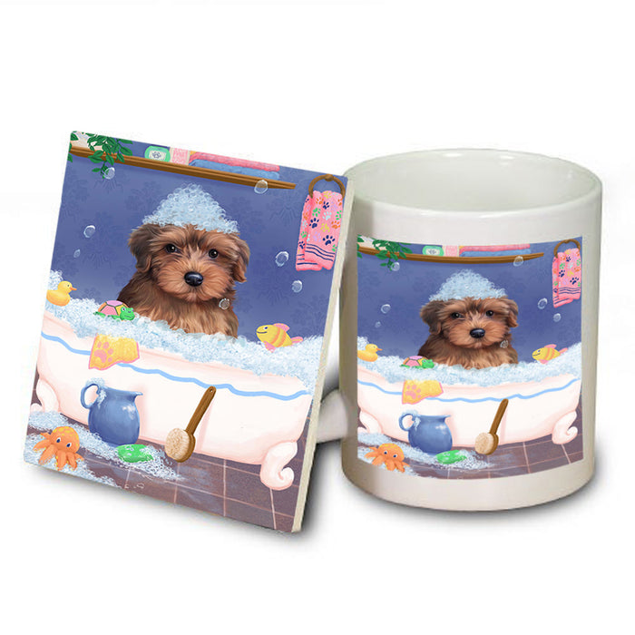 Rub A Dub Dog In A Tub Yorkipoo Dog Mug and Coaster Set MUC57474