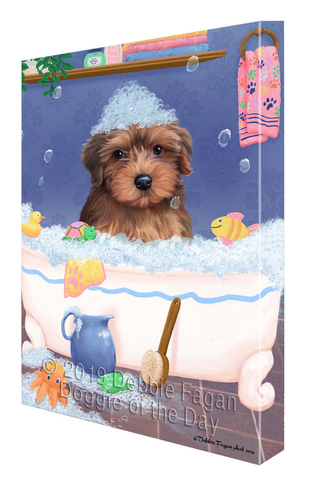 Rub A Dub Dog In A Tub Yorkipoo Dog Canvas Print Wall Art Décor CVS143846