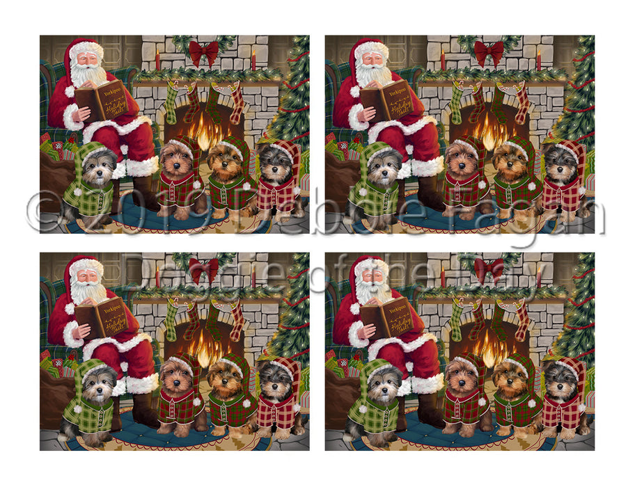 Christmas Cozy Holiday Fire Tails Yorkipoo Dogs Placemat
